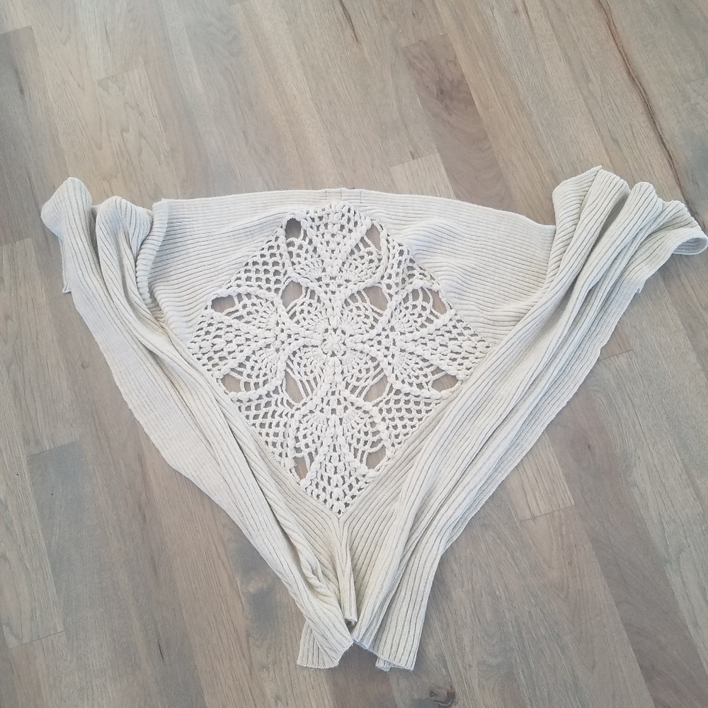 Free People Hand-made Crochet detail poncho